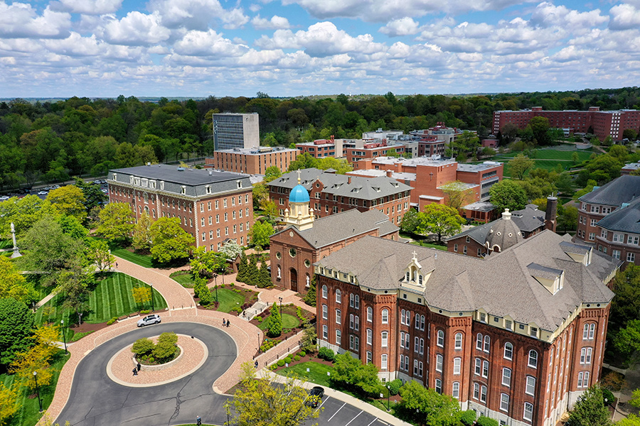 ${ Aerial view of campus }