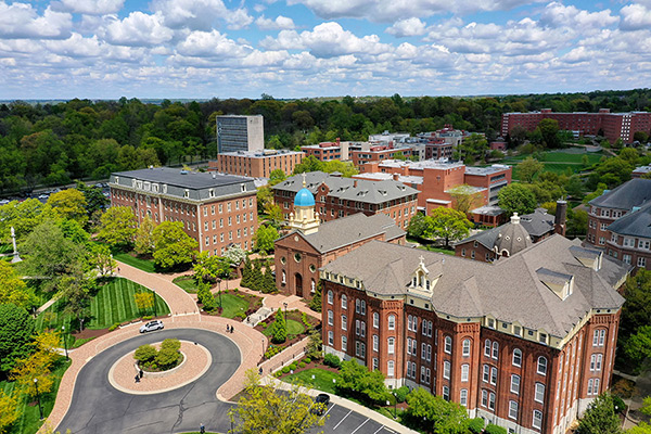 aerial photo of UD campus