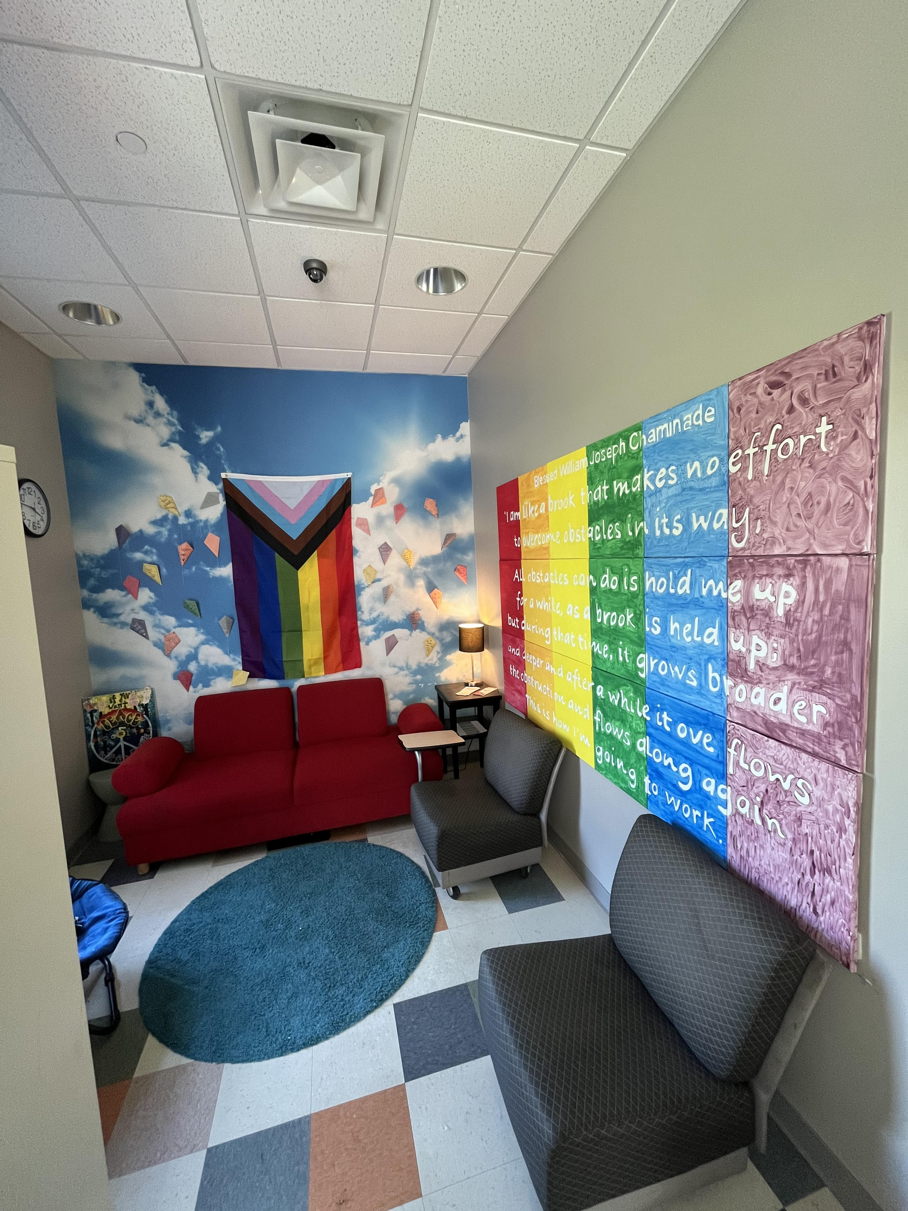 The LGBTQ+ and Allied Student Lounge at the Brook Center at ArtStreet